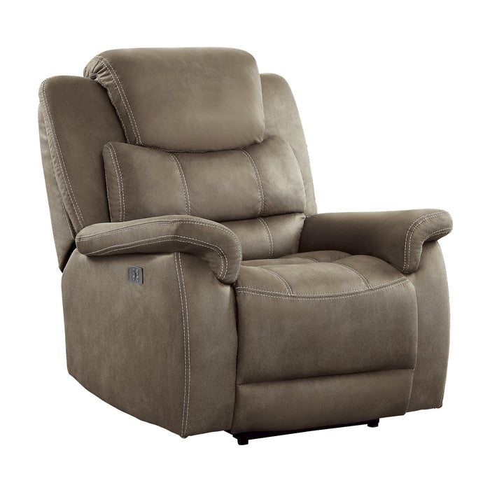 Homelegance Shola Power Fabric Recliner 9848BR-1PWH IMAGE 2