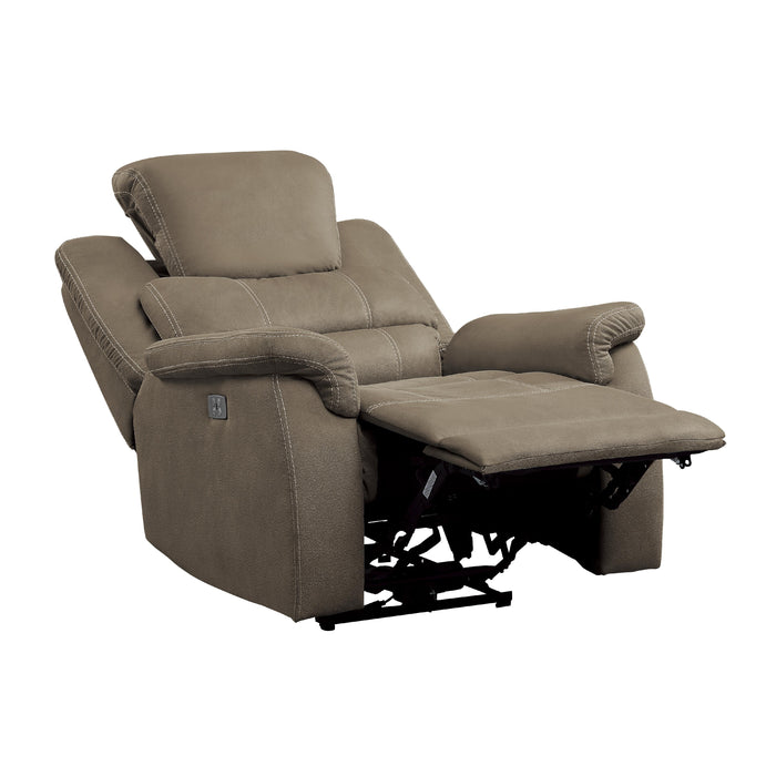 Homelegance Shola Power Fabric Recliner 9848BR-1PWH IMAGE 5