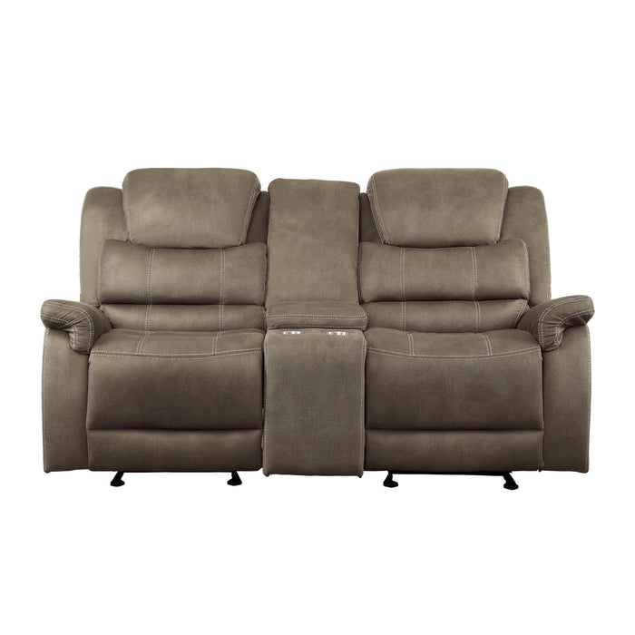 Homelegance Shola Reclining Fabric Loveseat 9848BR-2 IMAGE 1