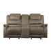 Homelegance Shola Reclining Fabric Loveseat 9848BR-2 IMAGE 1