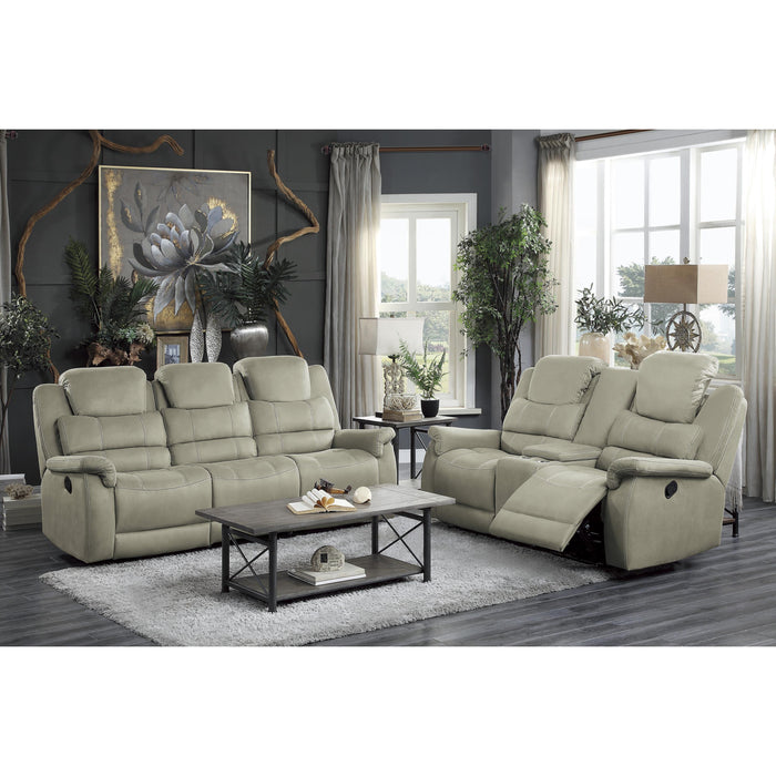 Homelegance Shola Reclining Fabric Loveseat 9848GY-2 IMAGE 5