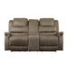 Homelegance Shola Power Reclining Fabric Loveseat 9848BR-2PWH IMAGE 1