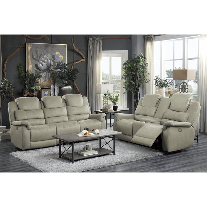 Homelegance Shola Power Reclining Fabric Sofa 9848GY-3PWH IMAGE 5