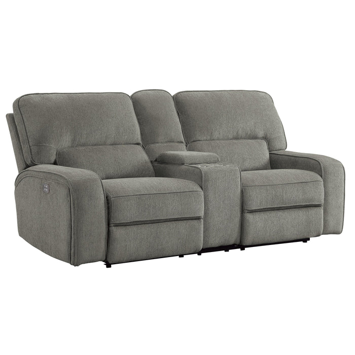 Homelegance Borneo Power Reclining Fabric Loveseat 9849MC-2PWH IMAGE 2