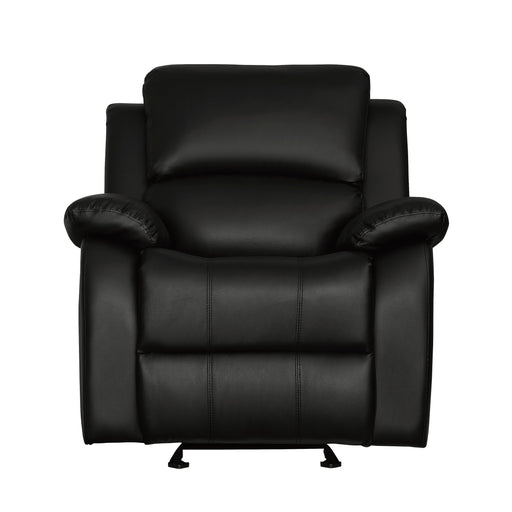 Homelegance Clarkdale Glider Leather Look Recliner 9928BLK-1 IMAGE 1