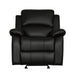 Homelegance Clarkdale Glider Leather Look Recliner 9928BLK-1 IMAGE 1