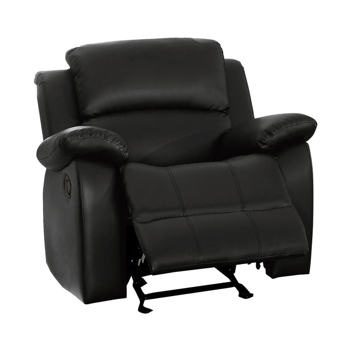 Homelegance Clarkdale Glider Leather Look Recliner 9928BLK-1 IMAGE 2