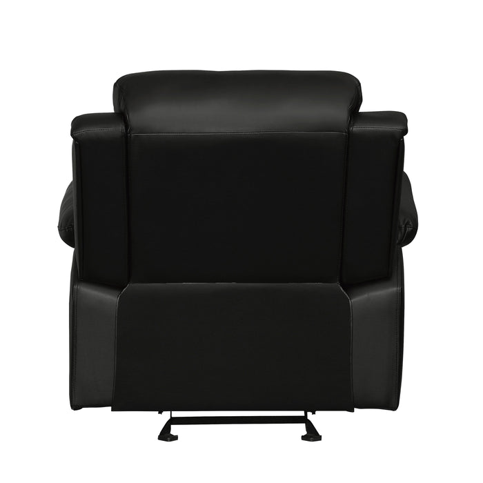 Homelegance Clarkdale Glider Leather Look Recliner 9928BLK-1 IMAGE 4