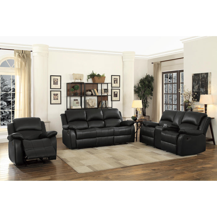 Homelegance Clarkdale Glider Leather Look Recliner 9928BLK-1 IMAGE 6