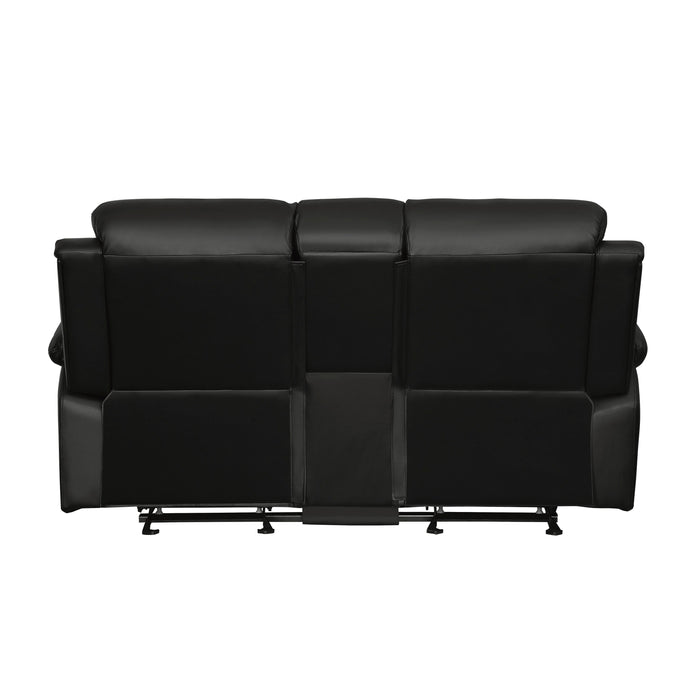 Homelegance Clarkdale Reclining Leather Look Loveseat 9928BLK-2 IMAGE 3