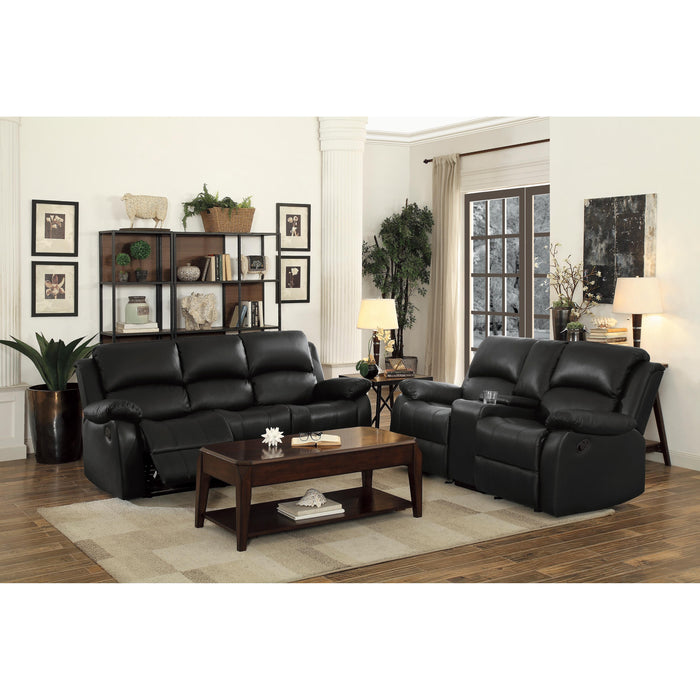 Homelegance Clarkdale Reclining Leather Look Loveseat 9928BLK-2 IMAGE 5