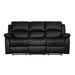 Homelegance Clarkdale Reclining Leather Look Sofa 9928BLK-3 IMAGE 1