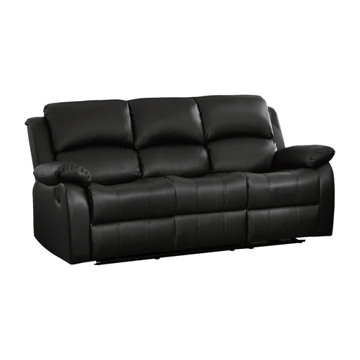 Homelegance Clarkdale Reclining Leather Look Sofa 9928BLK-3 IMAGE 2