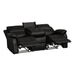 Homelegance Clarkdale Reclining Leather Look Sofa 9928BLK-3 IMAGE 4