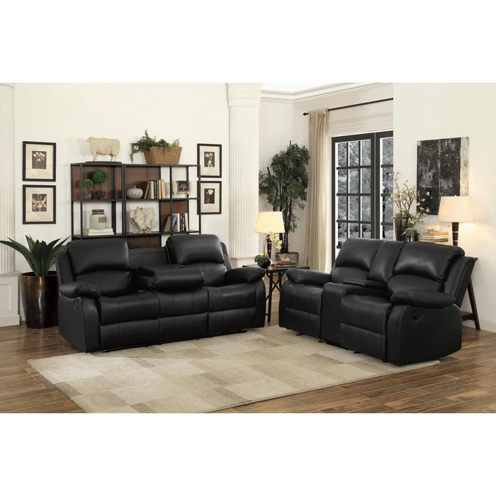 Homelegance Clarkdale Reclining Leather Look Sofa 9928BLK-3 IMAGE 7