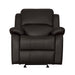 Homelegance Clarkdale Glider Leather Look Recliner 9928DBR-1 IMAGE 1