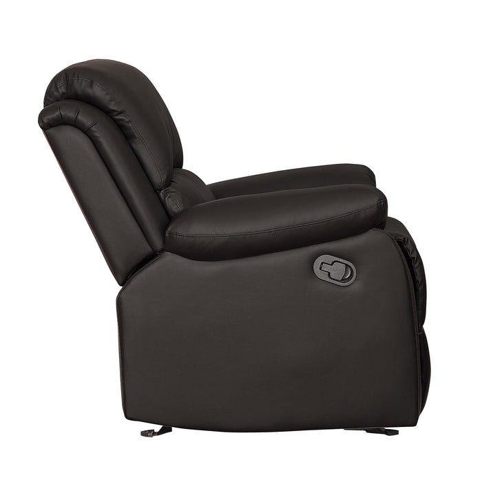 Homelegance Clarkdale Glider Leather Look Recliner 9928DBR-1 IMAGE 3