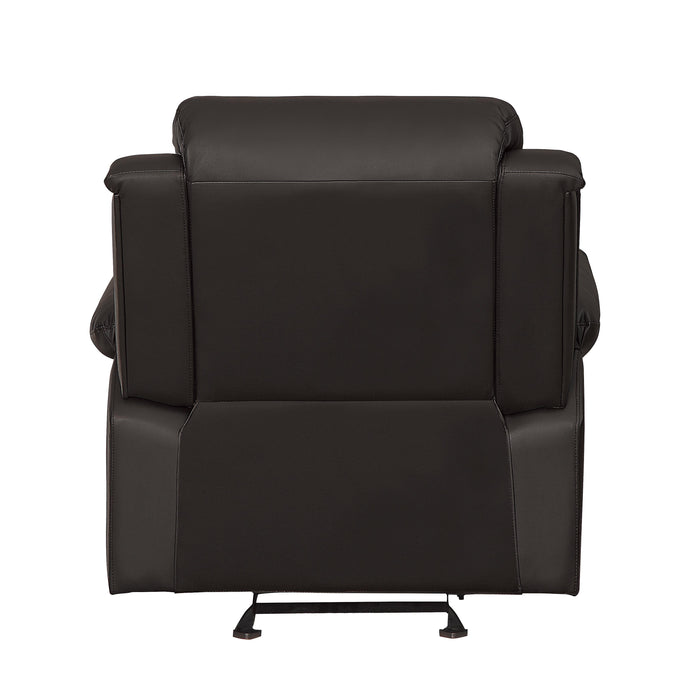 Homelegance Clarkdale Glider Leather Look Recliner 9928DBR-1 IMAGE 4