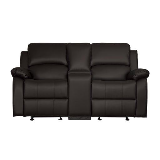 Homelegance Clarkdale Reclining Leather Look Loveseat 9928DBR-2 IMAGE 1