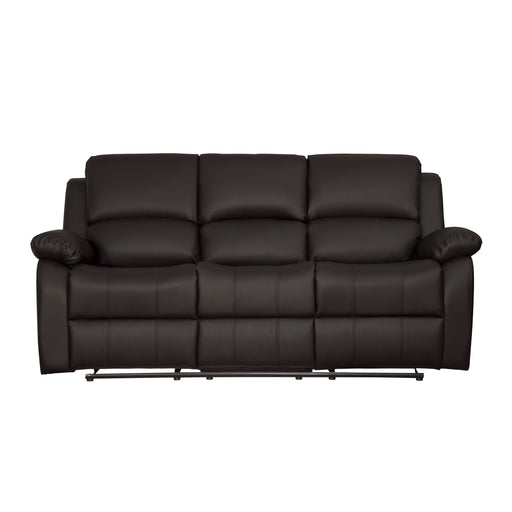 Homelegance Clarkdale Reclining Leather Look Sofa 9928DBR-3 IMAGE 1