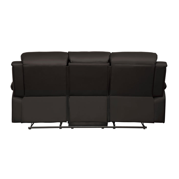 Homelegance Clarkdale Reclining Leather Look Sofa 9928DBR-3 IMAGE 3