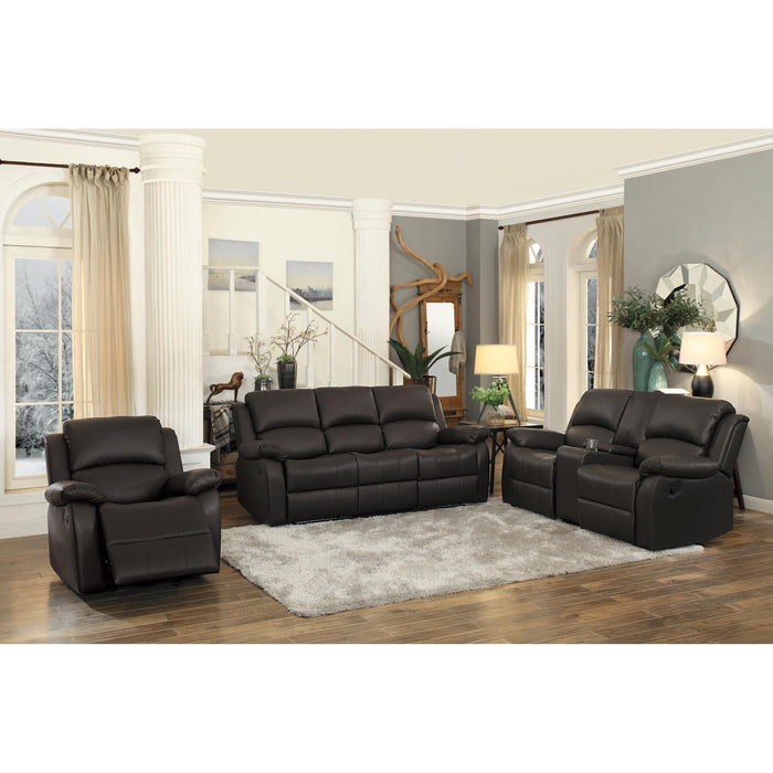 Homelegance Clarkdale Reclining Leather Look Sofa 9928DBR-3 IMAGE 6