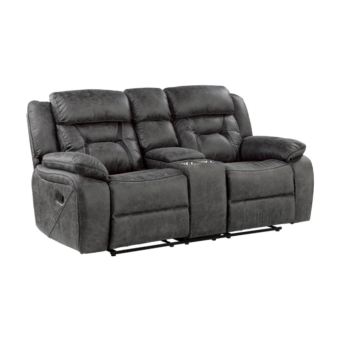 Homelegance Madrona Hill Reclining Fabric Loveseat 9989GY-2 IMAGE 2