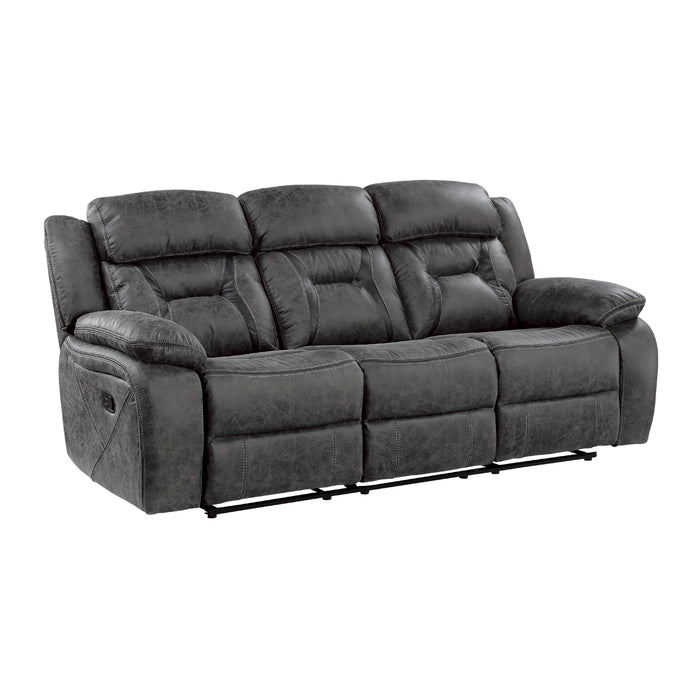 Homelegance Madrona Hill Reclining Fabric Sofa 9989GY-3 IMAGE 2