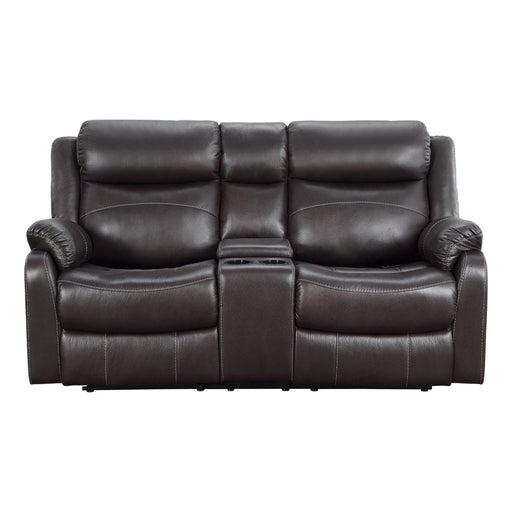 Homelegance Yerba Reclining Fabric Loveseat 9990DB-2 IMAGE 1