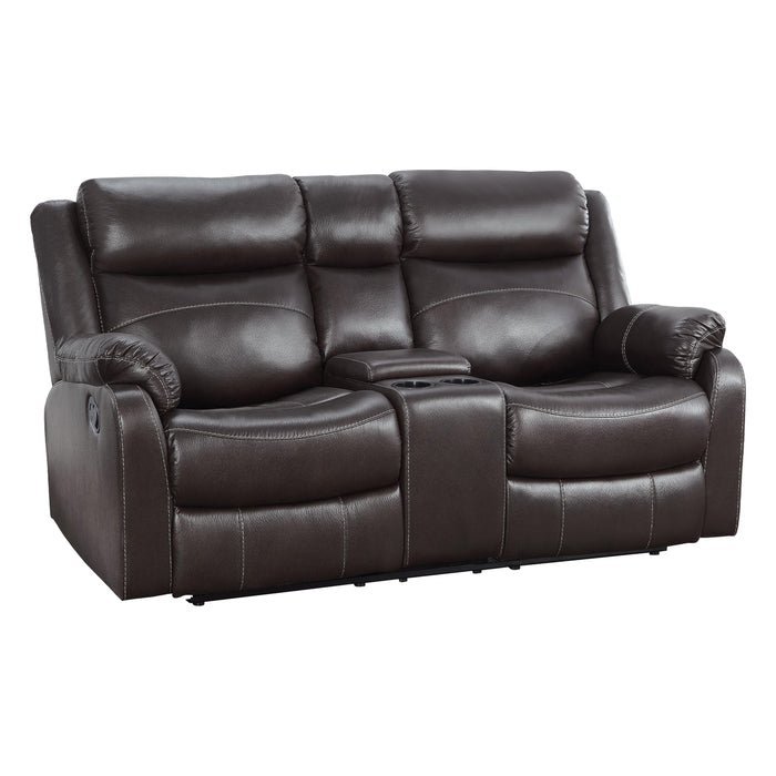 Homelegance Yerba Reclining Fabric Loveseat 9990DB-2 IMAGE 2