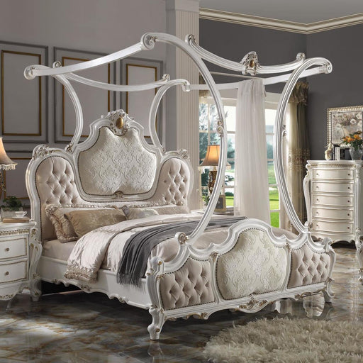 Acme Furniture Picardy King Upholstered Canopy Bed 28207EK IMAGE 1