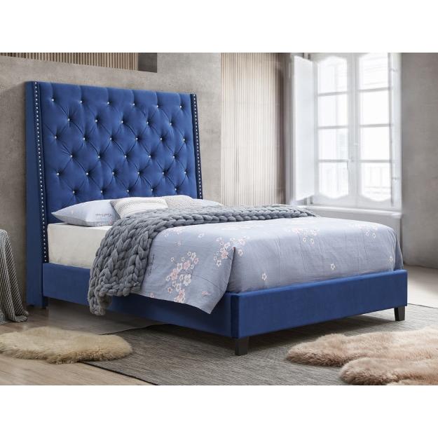 Crown Mark Chantilly King Upholstered Platform Bed 5265RB-K-FRW/5265RB-K-HB IMAGE 1