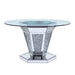 Acme Furniture Round Noralie Dining Table with Glass Top and Pedestal Base 71285 IMAGE 2