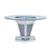 Acme Furniture Round Noralie Dining Table with Glass Top and Pedestal Base 71285 IMAGE 3