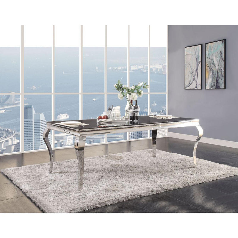 Acme Furniture Fabiola Dining Table with Glass Top 62070 IMAGE 5