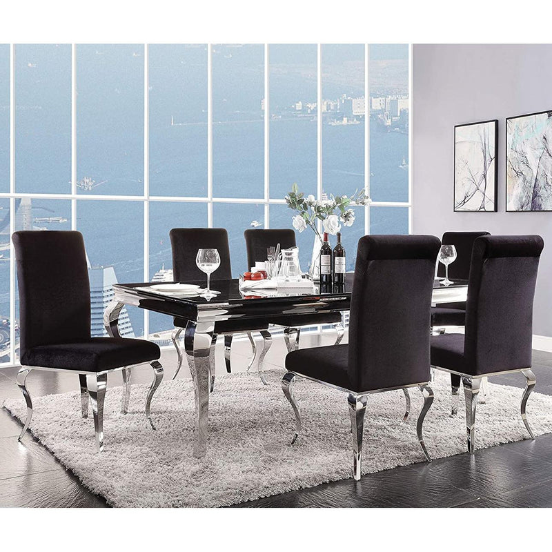 Acme Furniture Fabiola Dining Table with Glass Top 62070 IMAGE 6