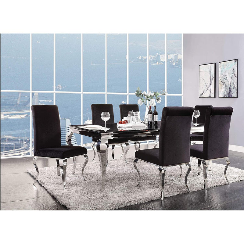 Acme Furniture Fabiola Dining Table with Glass Top 62070 IMAGE 7