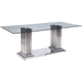 Acme Furniture Cyrene Dining Table with Glass Top and Pedestal Base 62075 IMAGE 2