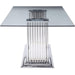 Acme Furniture Cyrene Dining Table with Glass Top and Pedestal Base 62075 IMAGE 3