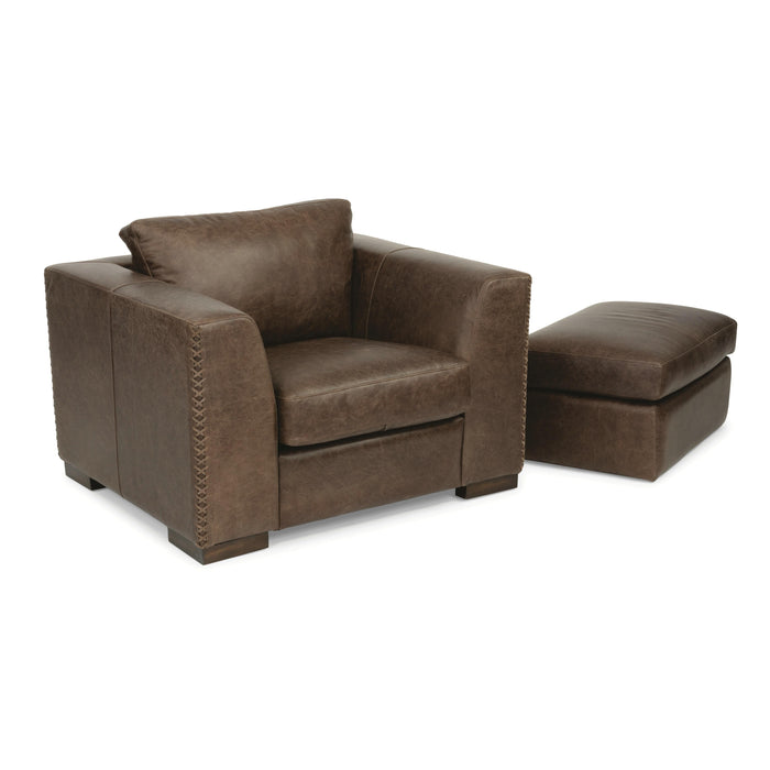 Flexsteel Hawkins Leather Ottoman 1347-08-728-70 IMAGE 5