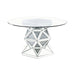 Acme Furniture Round Noralie Dining Table with Glass Top and Pedestal Base 72145 IMAGE 1