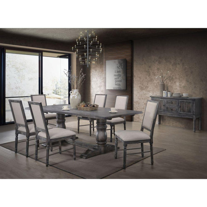 Acme Furniture Leventis Dining Table with Trestle Base 66180 IMAGE 5