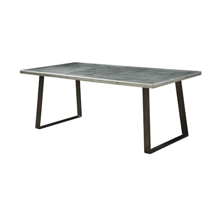 Acme Furniture Kaylia Dining Table with Aluminum Top and Pedestal Base 70105 IMAGE 1