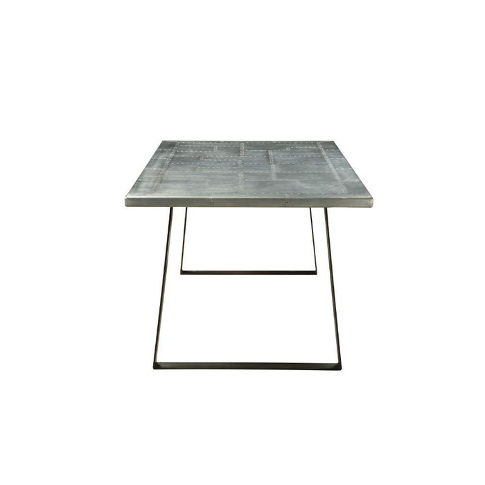 Acme Furniture Kaylia Dining Table with Aluminum Top and Pedestal Base 70105 IMAGE 2