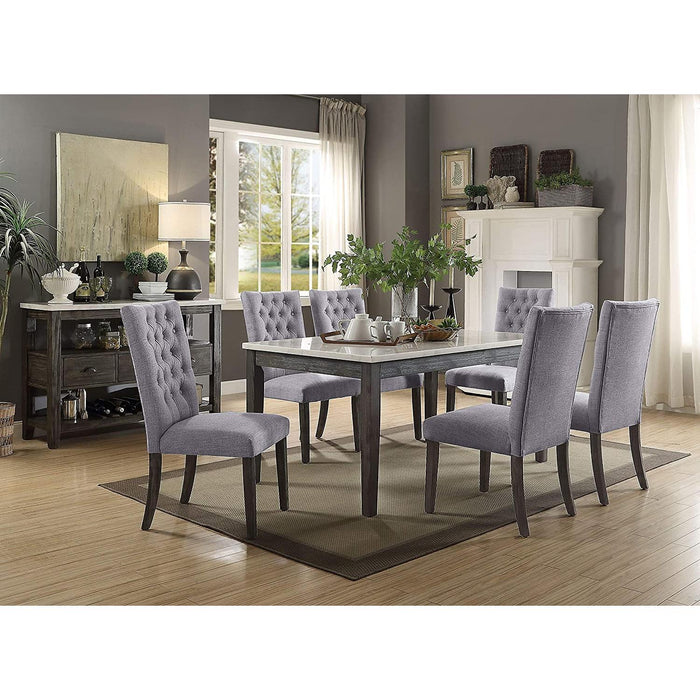 Acme Furniture Merel Dining Table with Marble Top 70165 IMAGE 5