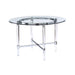 Acme Furniture Round Daire Dining Table with Glass Top and Trestle Base 71180 IMAGE 1