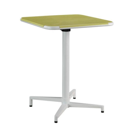 Acme Furniture Square Olson Dining Table with Metal Top and Pedestal Base 72090 IMAGE 1