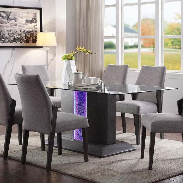 Acme Furniture Belay Dining Table with Glass Top and Pedestal Base 72290 IMAGE 5