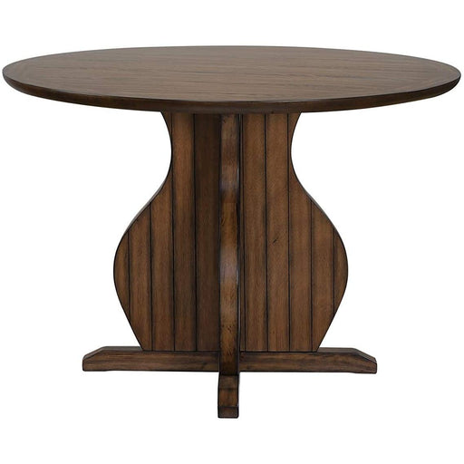 Acme Furniture Round Maurice Counter Height Dining Table with Pedestal Base 72460 IMAGE 2