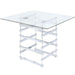 Acme Furniture Square Nadie Counter Height Dining Table with Glass Top and Pedestal Base 72590 IMAGE 2